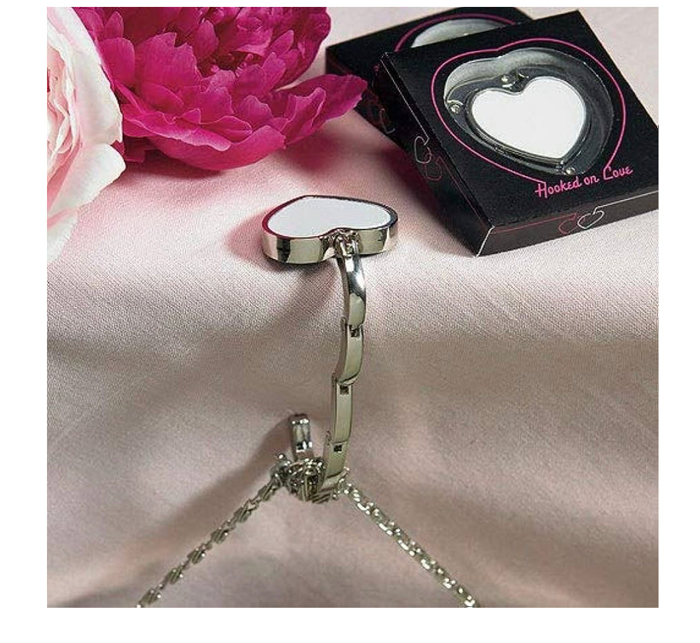 White Heart Shaped Purse Hook