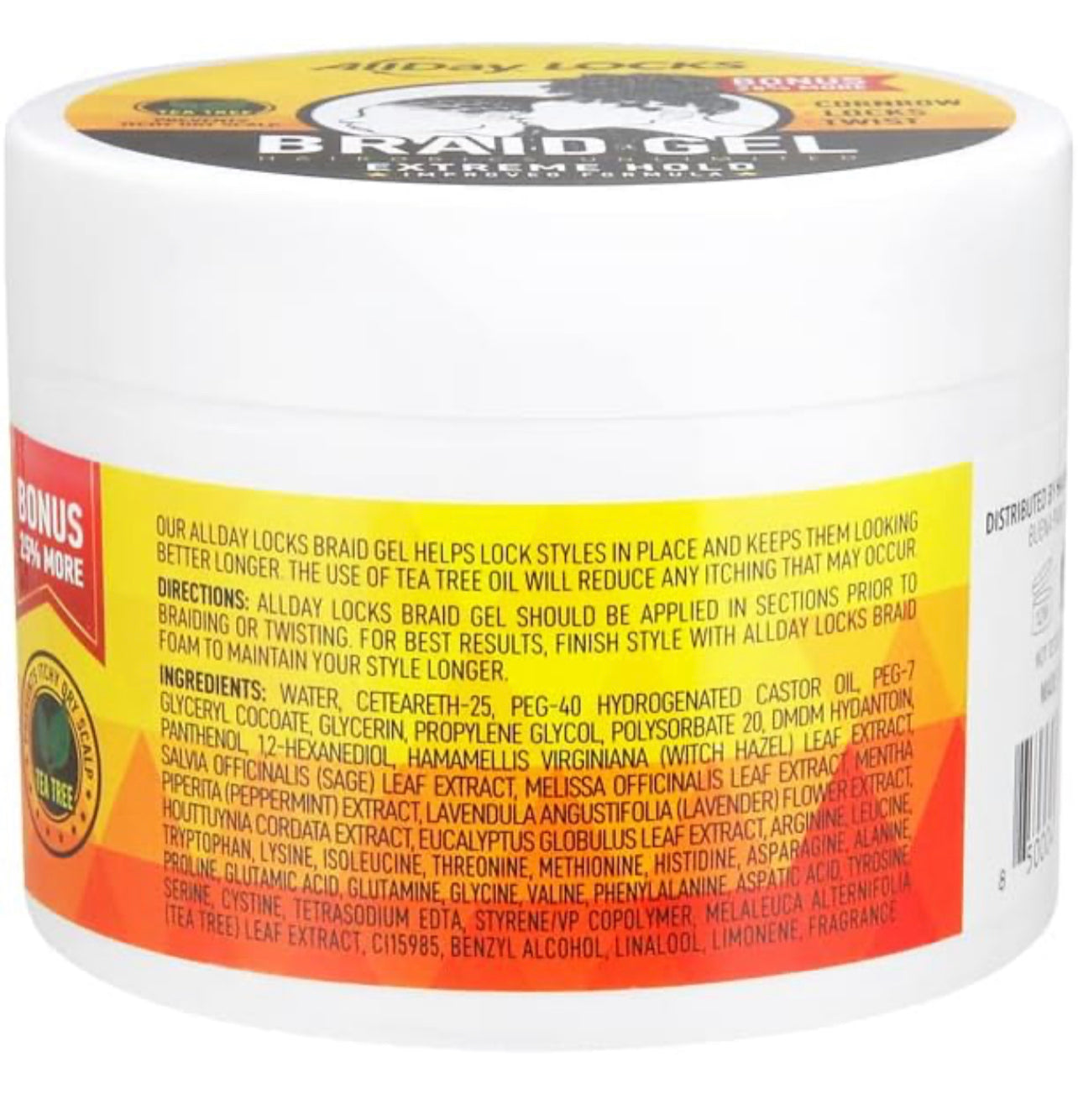 AllDay Locks Braid Gel | Extreme Hold, Smooths & Tames Frizz | No Flaking or Drying | High Shine, Long Lasting for Braids, Locks, Twists, Cornrows | 5 oz