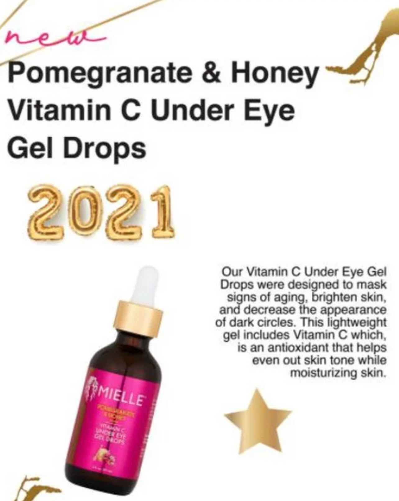 MIELLE POMEGRANATE & HONEY BLEND VITAMIN C UNDER EYE GEL DROPS