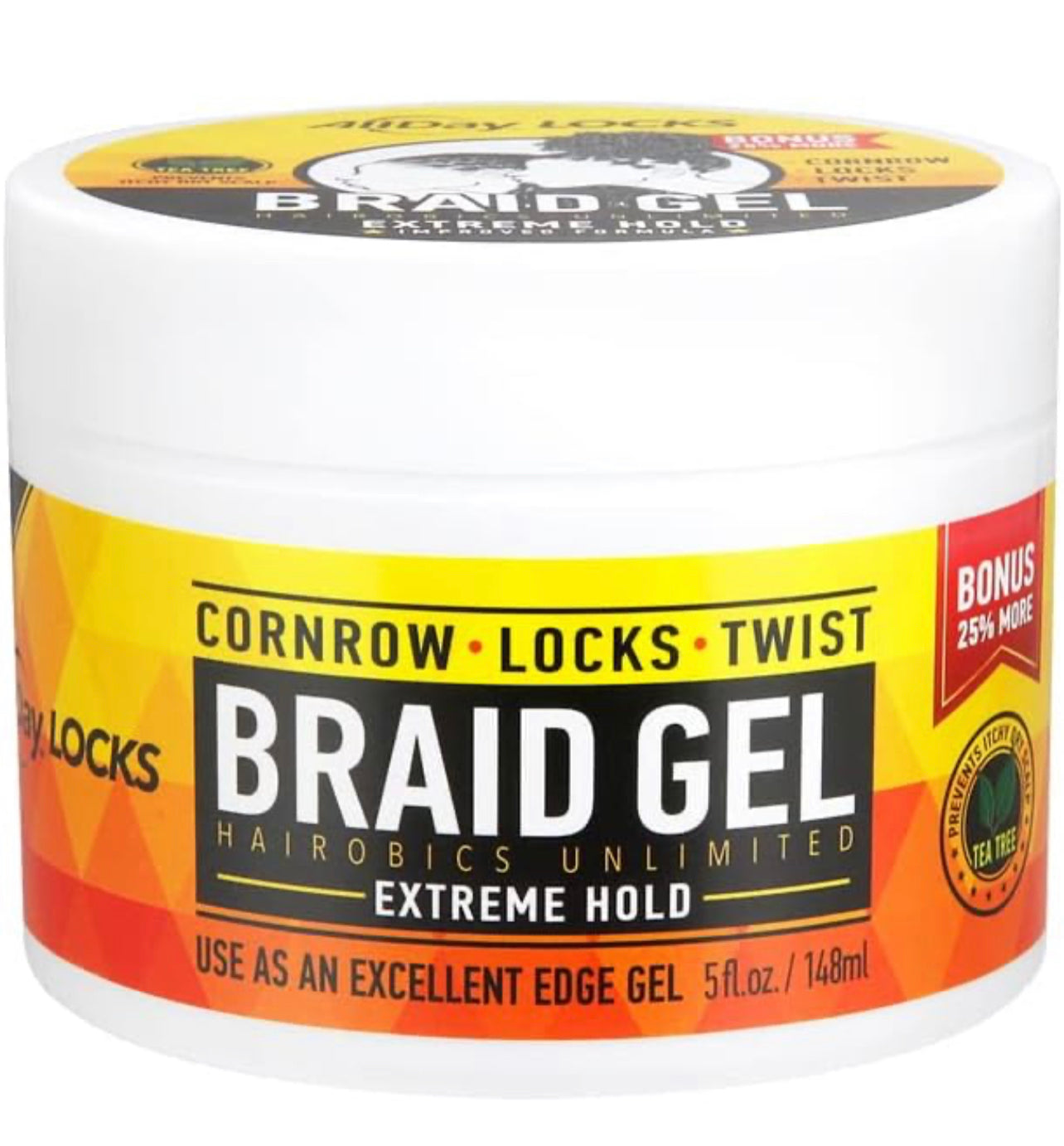 AllDay Locks Braid Gel | Extreme Hold, Smooths & Tames Frizz | No Flaking or Drying | High Shine, Long Lasting for Braids, Locks, Twists, Cornrows | 5 oz