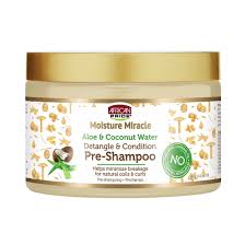 "African Pride Aloe & Coconut Water Pre-Shampoo 12oz., Coily, Curly, Moisturizing,