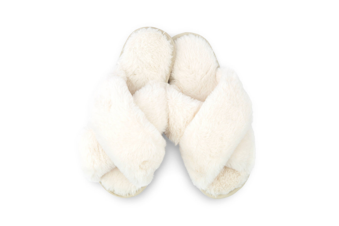 Plush Crossband Slide House Slippers