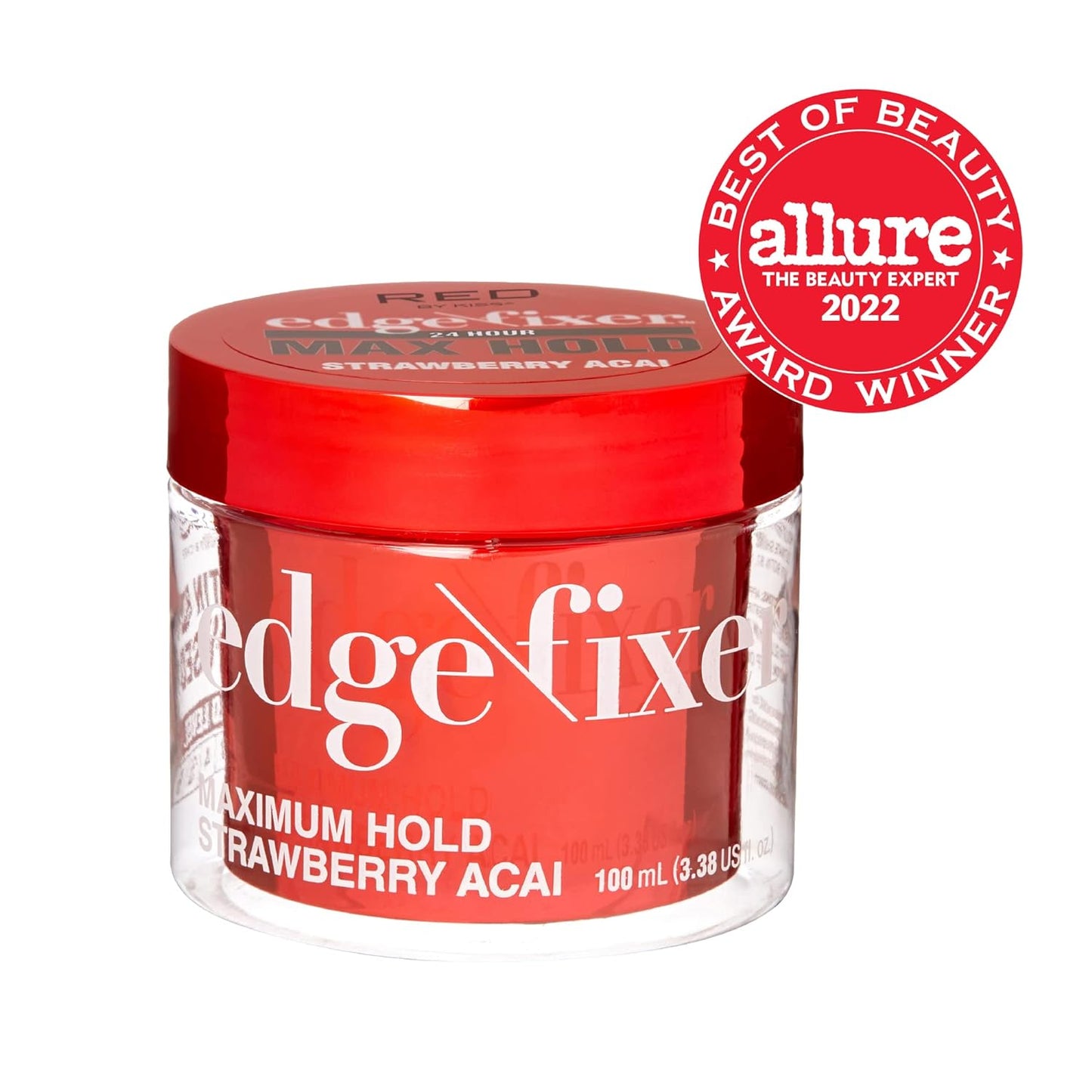 Edge Control by KISS COLORS & CARE Maximum Hold Edge Fixer, Non-Greasy Gel Formula Infused With Biotin B7, 24 Hour Hold, Scented, 3.38 Fl. Oz. (100 ml)