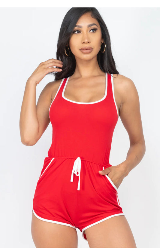 Racer Back Line Trim Romper