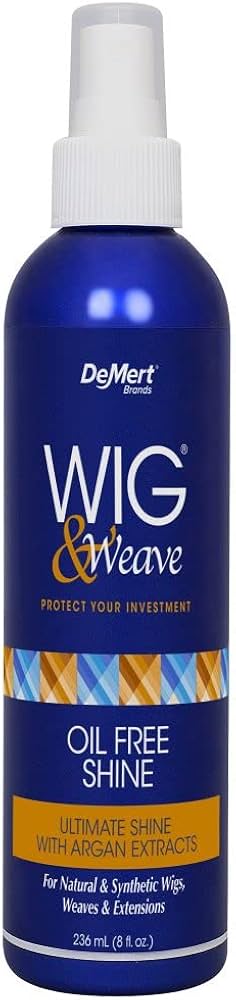 Demert Wig and Weave Oil Free Shine for Natural and Synthetic Hair, 8 Oz, 8 Ounces