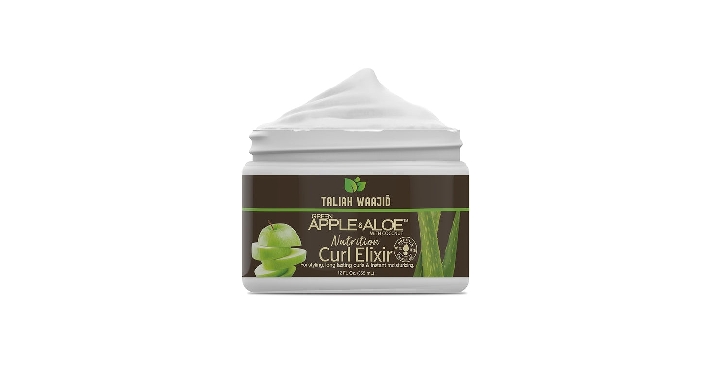 Taliah Waajid Green Apple & Aloe Nutrition Curl Enhancing Hair Styling Cream with Apple Aloe, 12oz