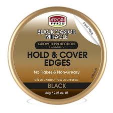 African Pride Black Castor Miracle Hold and Cover Edges, 2.25 Oz