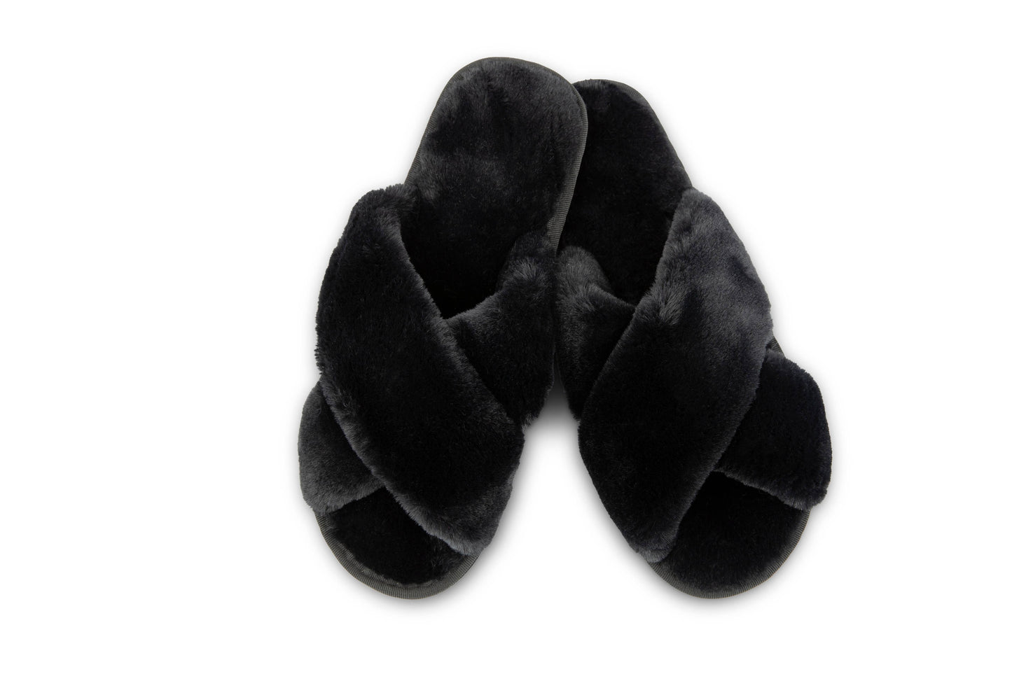 Plush Crossband Slide House Slippers